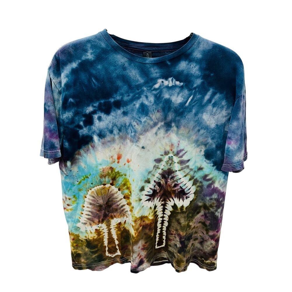 Mushroom Ice Dye T-Shirt Adult L Unisex Custom Hand Dyed Psychedelic Festival